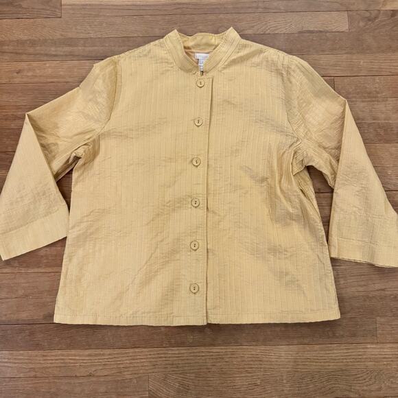 Chico's it's gold six button 3/4 sleeve lightweight jacket size 16
 b18 - Picture 1 of 3